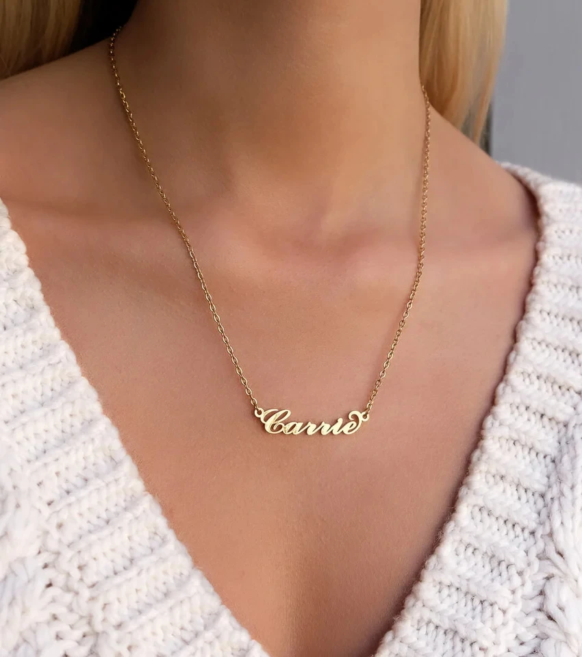 Carrie Name Necklace Stainless Steel Personalized Name Pendant Customized Gifts For Women For A Best Friend