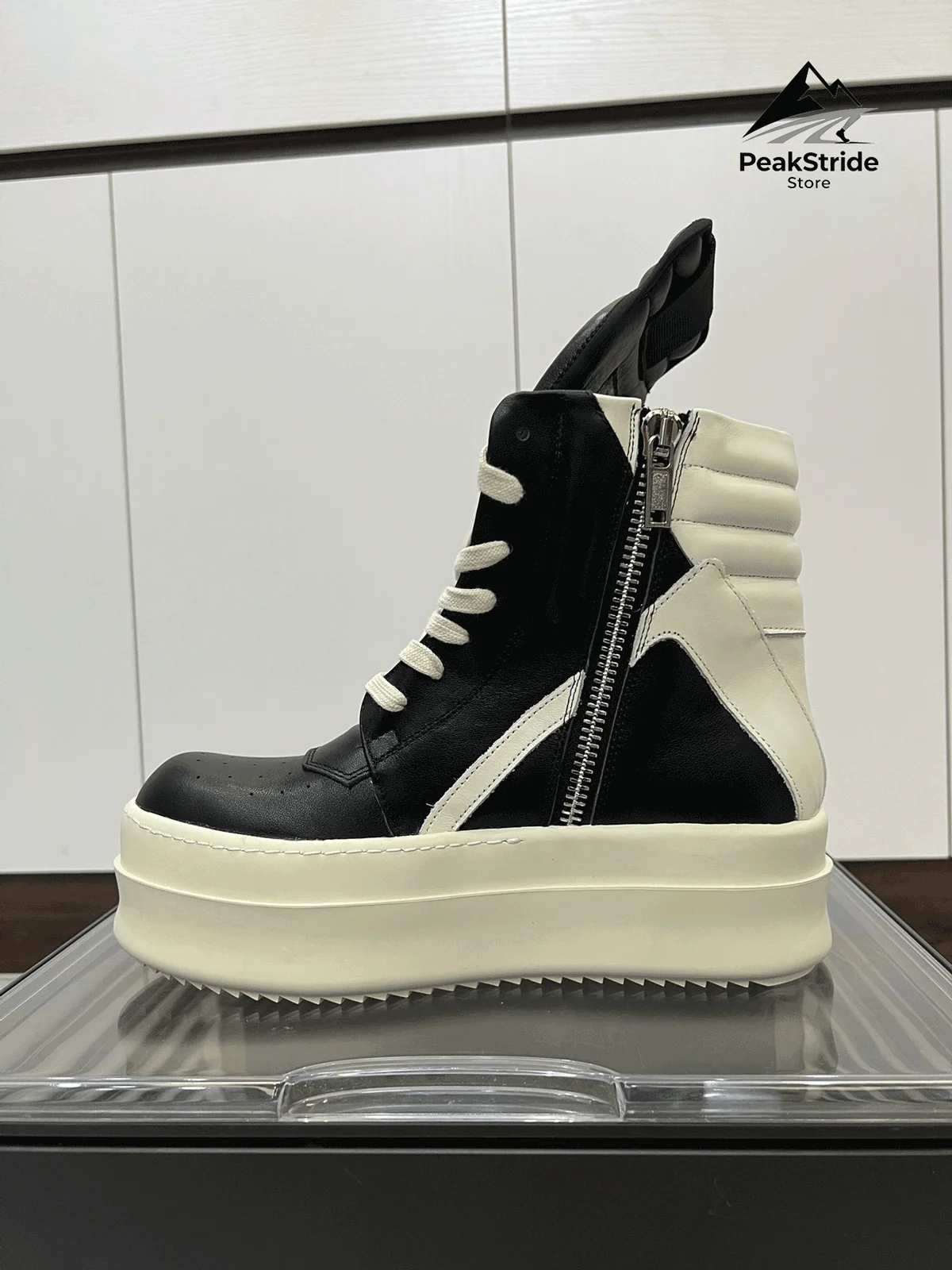 ماركة أحذية منصة الرجال سميكة سوليد من 6 سنتيمتر حقيقية حذاء من الجلد النساء عالية أعلى أحذية رياضية الدانتيل متابعة سستة حذاء من الجلد للنساء