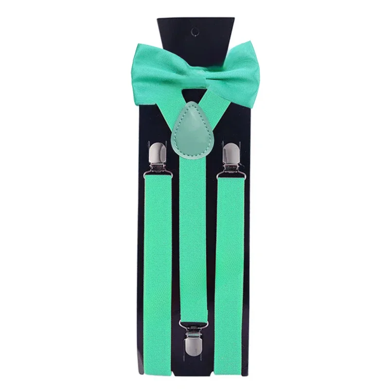 Bretelles noires pour hommes, pantalons pour femmes de 2.5cm avec bretelles réglables avec nœud papillon rose blanc 45 couleurs, bretelles de mariage