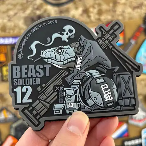 12 Zodiac Snake 3D PVC Patch Arms Beast Soldier Tactical Badge for Clothing Bag Decoration
