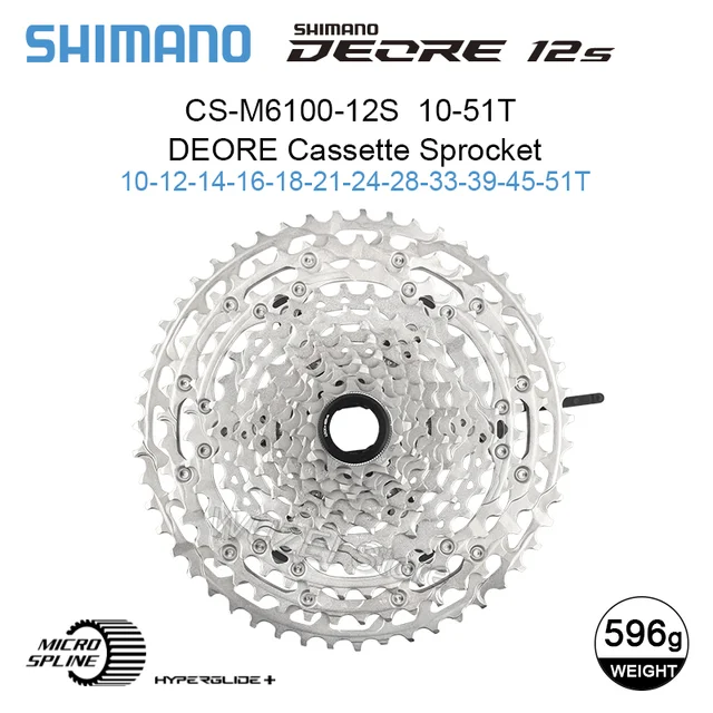 Shimano SLX XT Deore M8100 M7100 M6100 12 Speed Cassette Micro Spline K7 12V 10-51T Sprocket MTB flywheel 12S MS Bicycle Ratchet