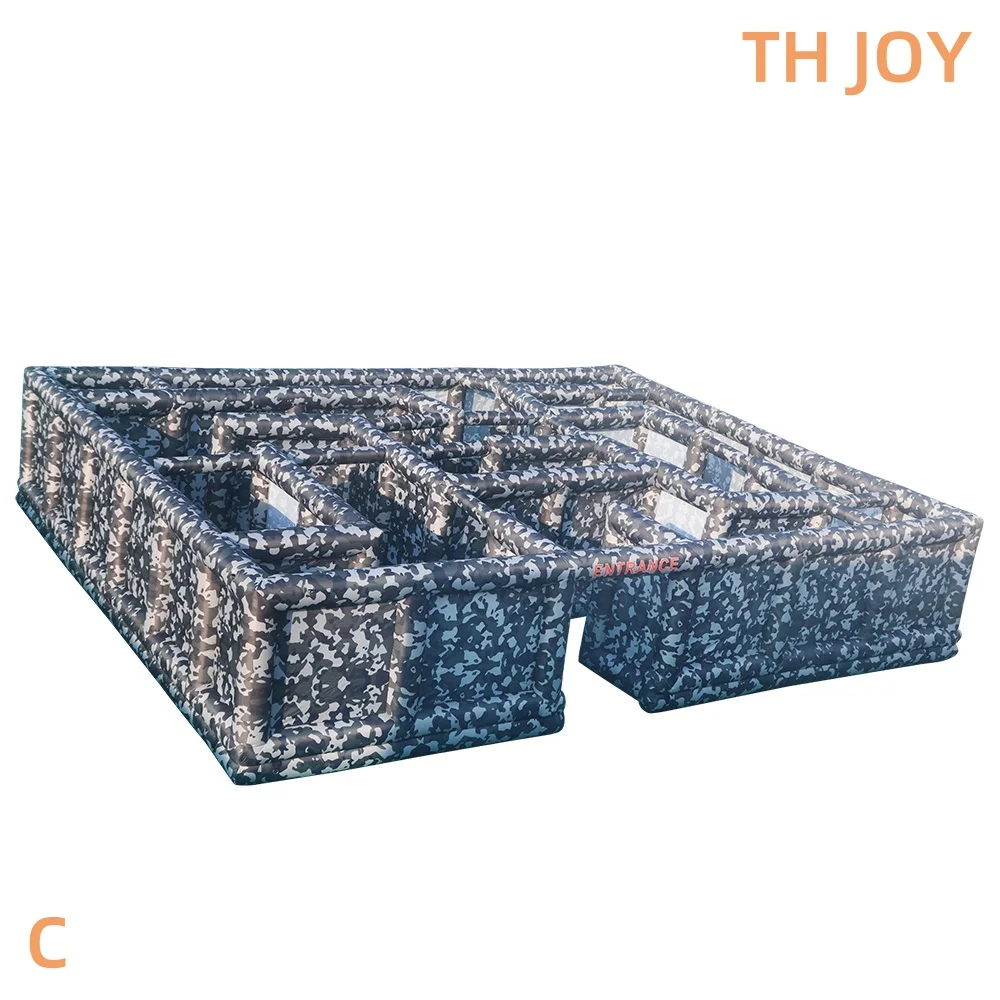 

fast air shipping to door,Camouflage Color Outdoor Inflatable laser tag game court, custom inflatable Haunted Halloween Maze
