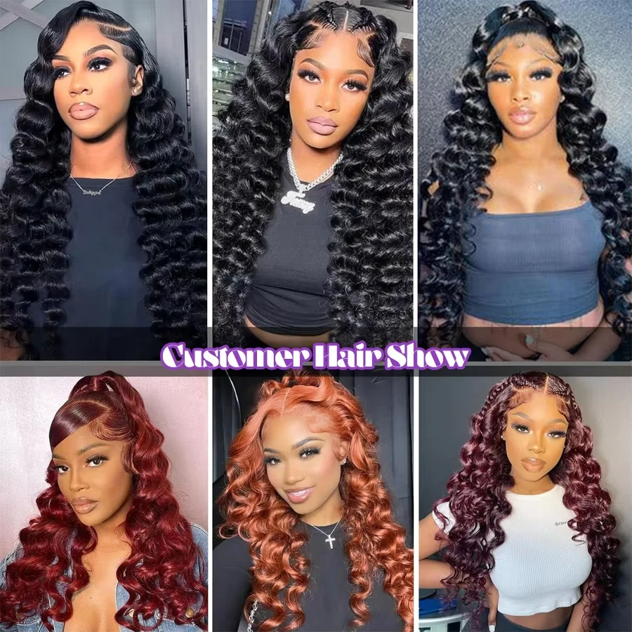 Mossily Hair 220% Loose Deep Wave Lace Frontal Wig Human Hair 13X6 HD Transparent Water Curly Natural Lace Front Wigs For Women