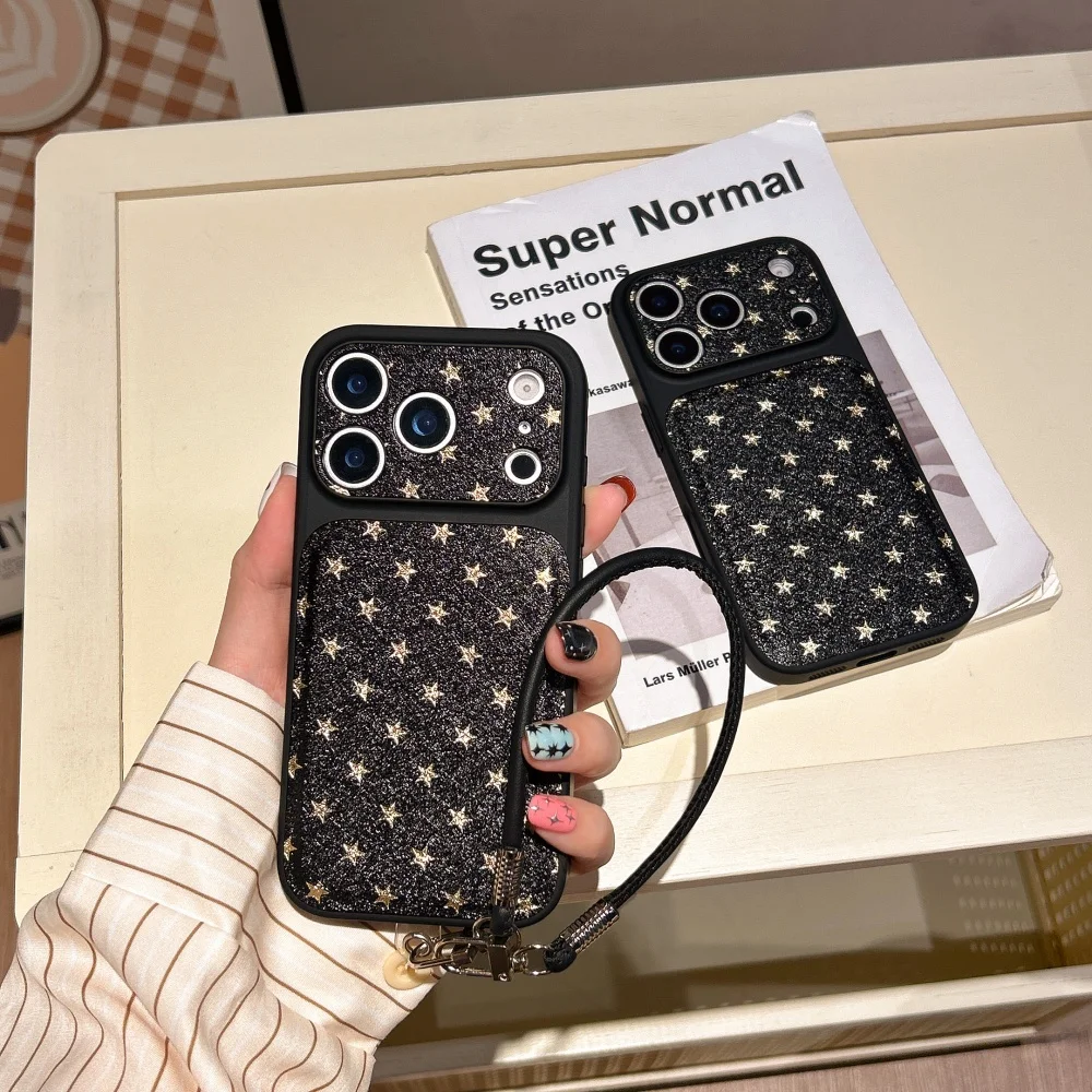 

Hot stamping star fashion mobile phone case, suitable for iPhone14/15/16/17 Pro Max,Fundans17 INS new shockproof protective case
