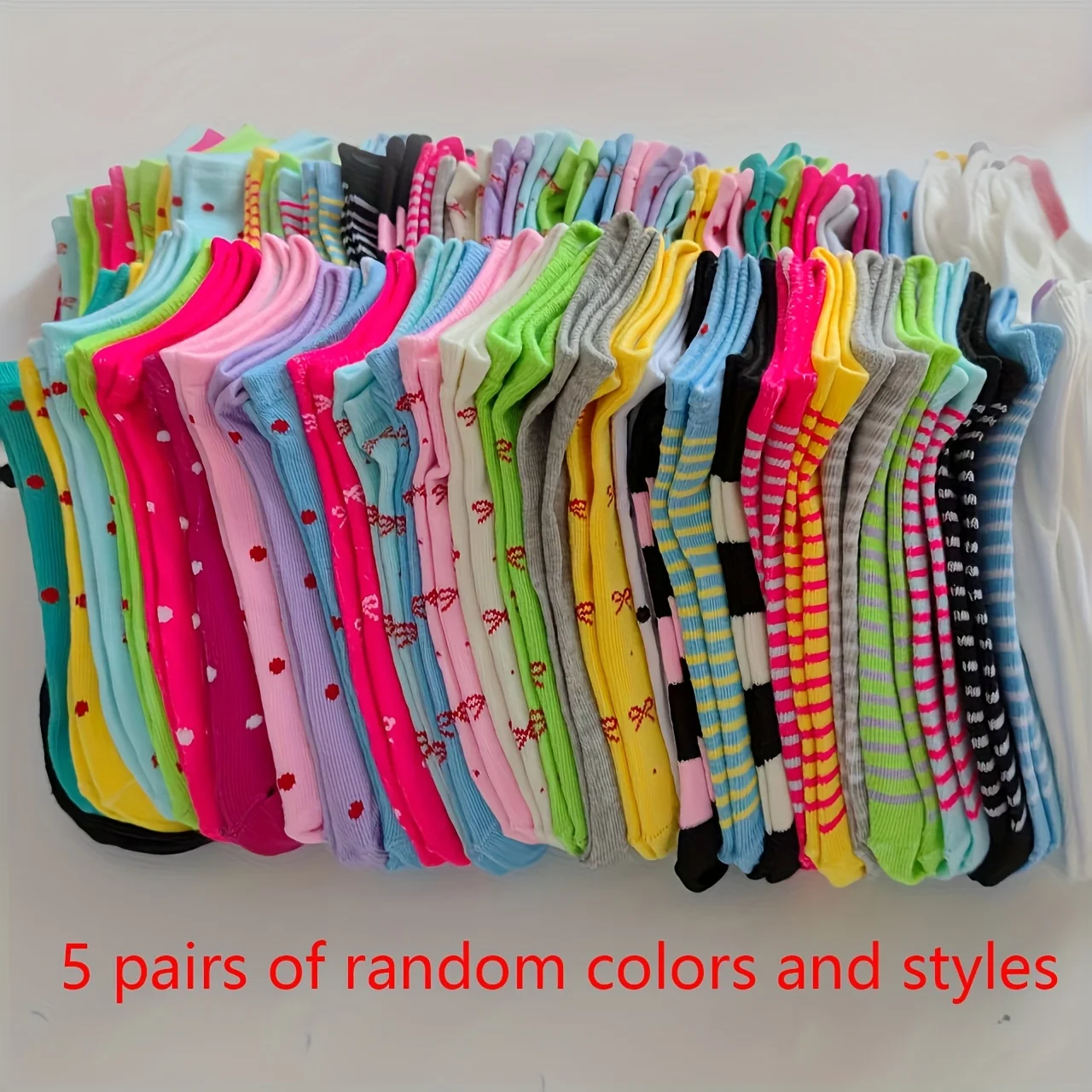 

10 Pair Candy-Colored Socks, Soft and Comfortable Ankle Socks for Gifts, Women's Long Stockings and Knitwear