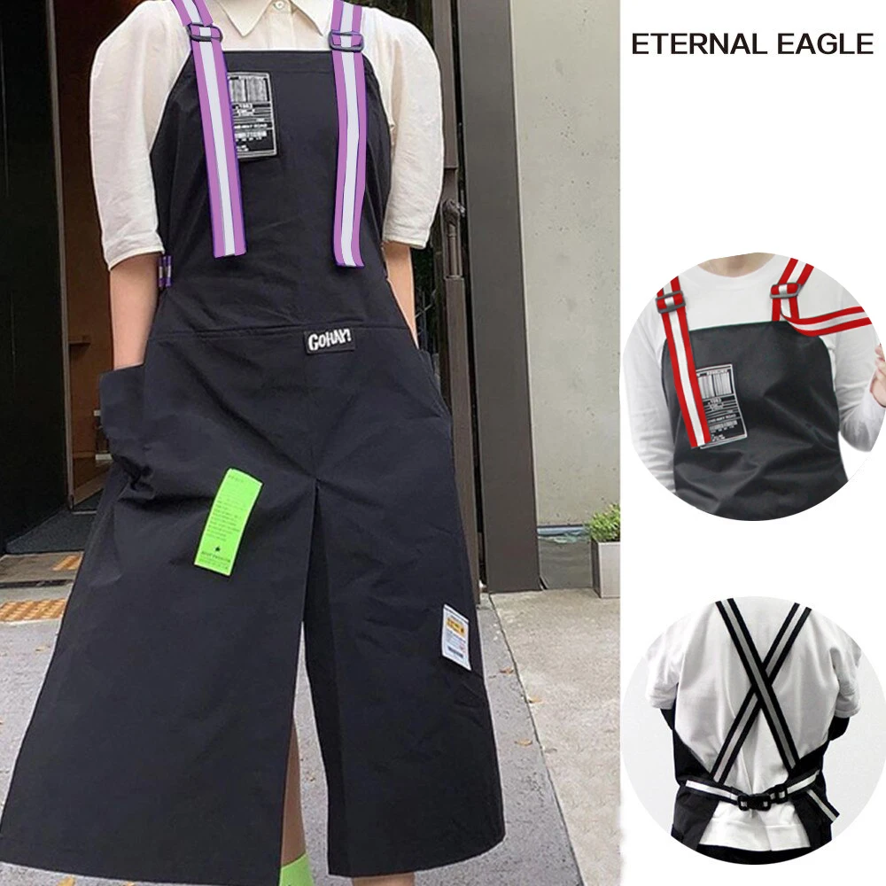 2023 New Fashion Nylon Waterproof Apron Coffee Shop Hairdresser Florist Work Clothes Long Slit Adjustable Nail Salon Apron