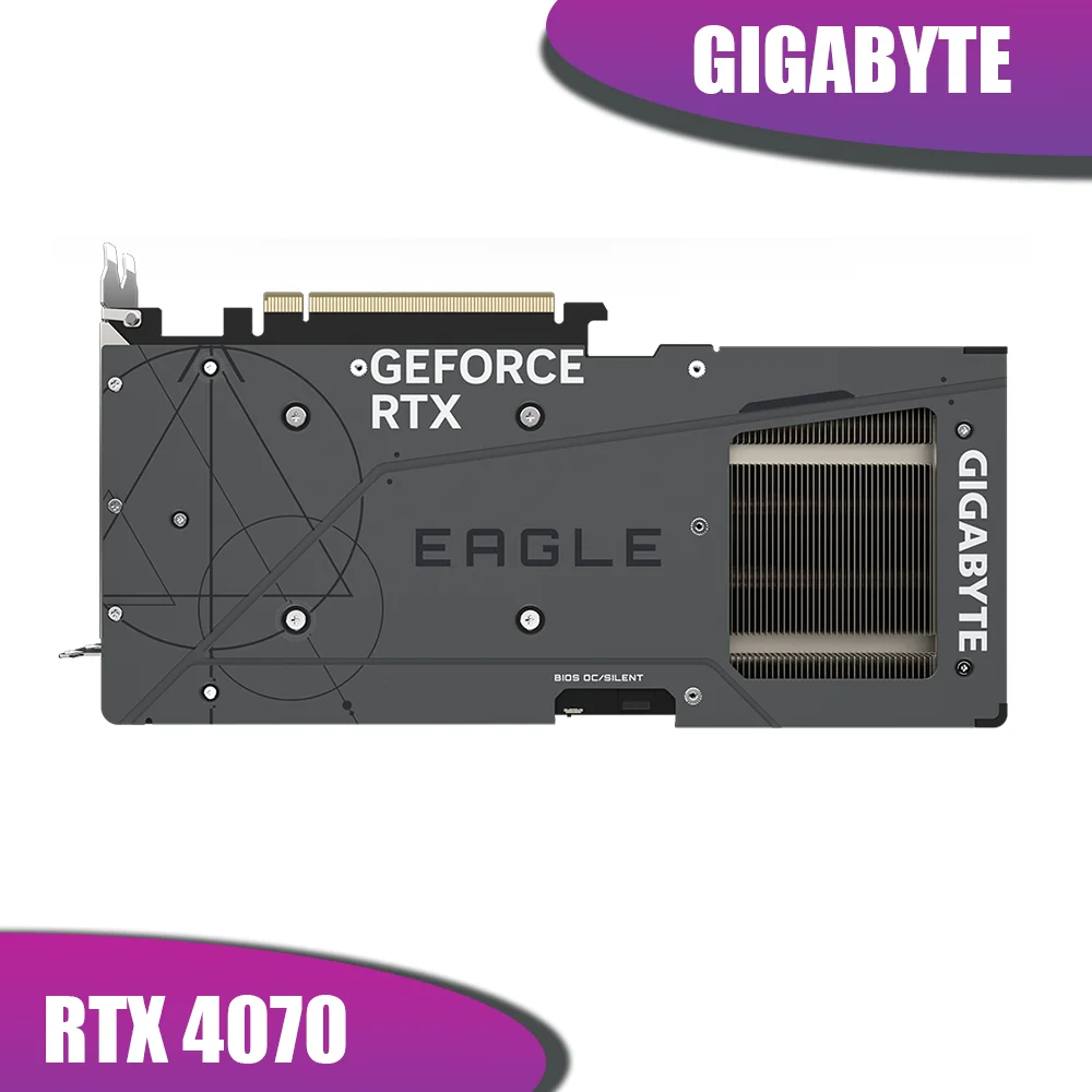 Видеокарты GIGABYTE RTX 4070 EAGLE OC 12G, видеокарты GIGABYTE NVIDIA RTX 4070 GDDR6X 12 Гб, видеокарта GPU бит PCIE4.0