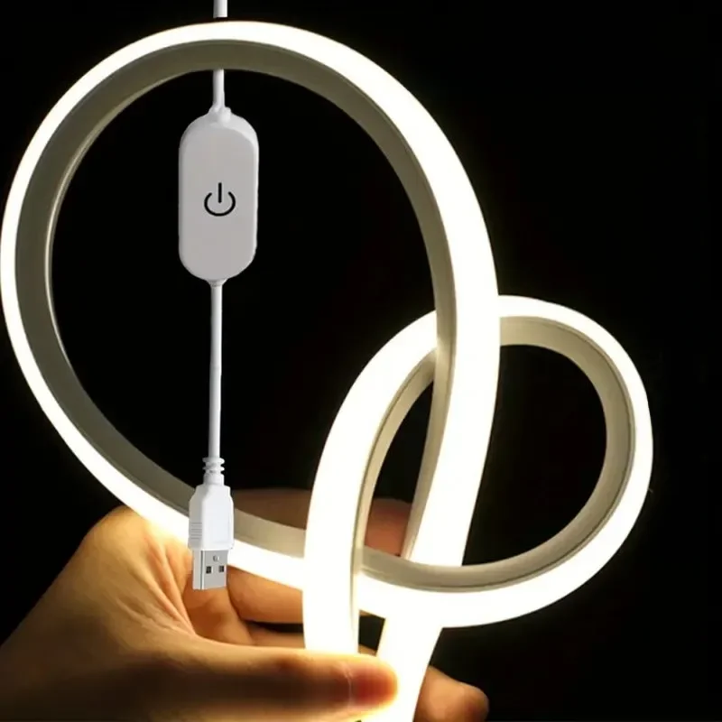 LED Strip Neon Licht USB DC 5V Dimbaar Aanraaksensor Schakelaar Flexibele Siliconen Neon Lichtband Waterdicht Voor Buiten Binnen Decoratie - afbeelding 2