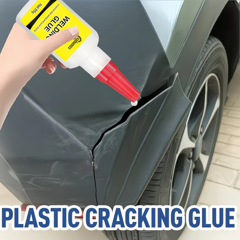 Car Plastic Repair Glue, Strong Adhesive for Bumper Cracks, Side Mirror Bases and Broken Auto Parts