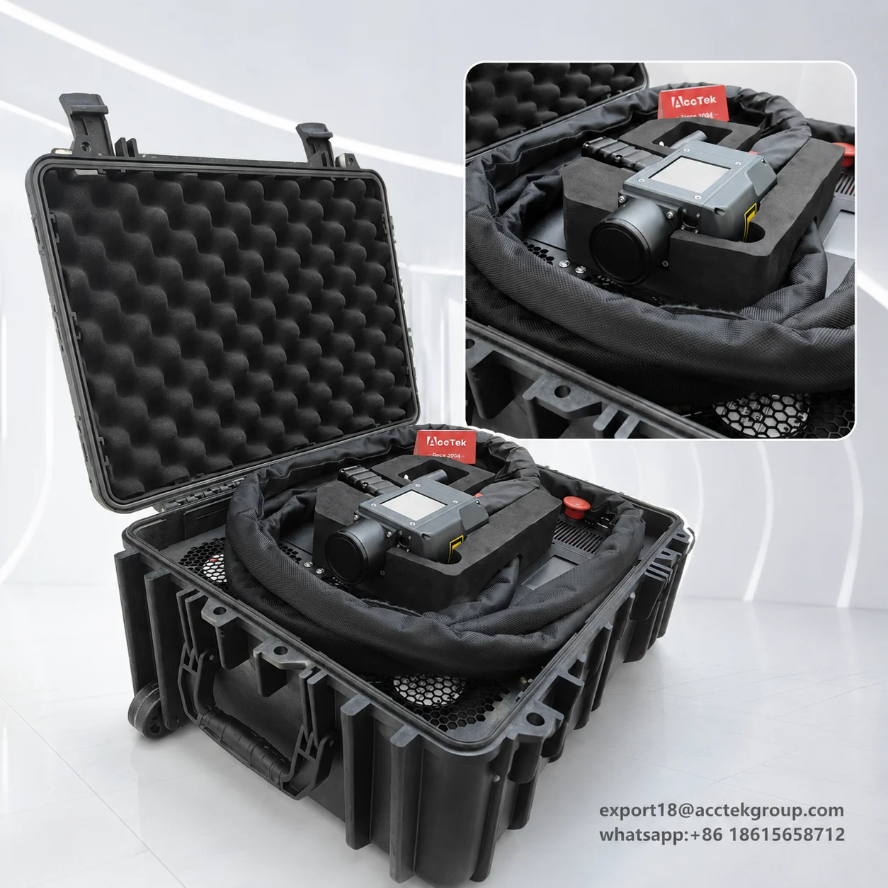 Handheld Pulse Laser Cleaner In Trolley Suitcase For Automotive Parts Mold Cleaning And Rust Stripping