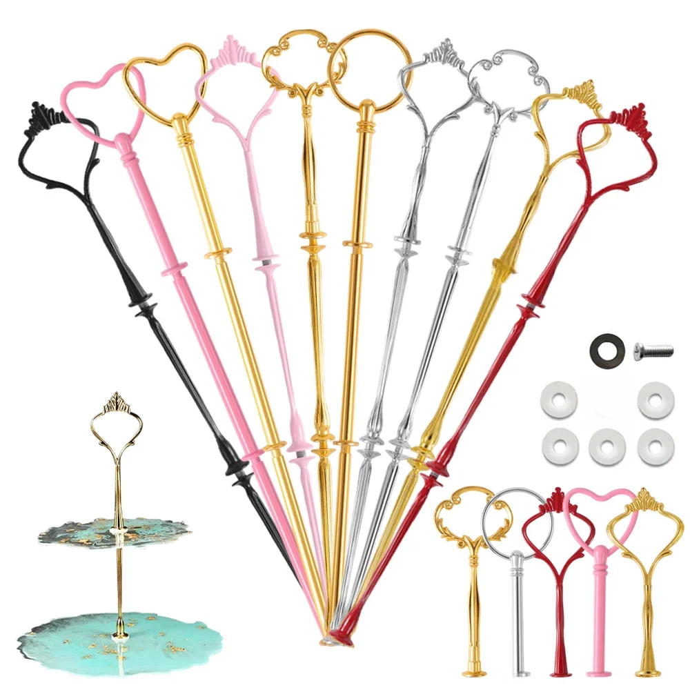Zinklegierung Obst Kuchen Tabletts Ständer Halter 3-lagiges großes Tablett Silikonformen für DIY Epoxidharz Kuchen platzierte Werkzeuge Gussform