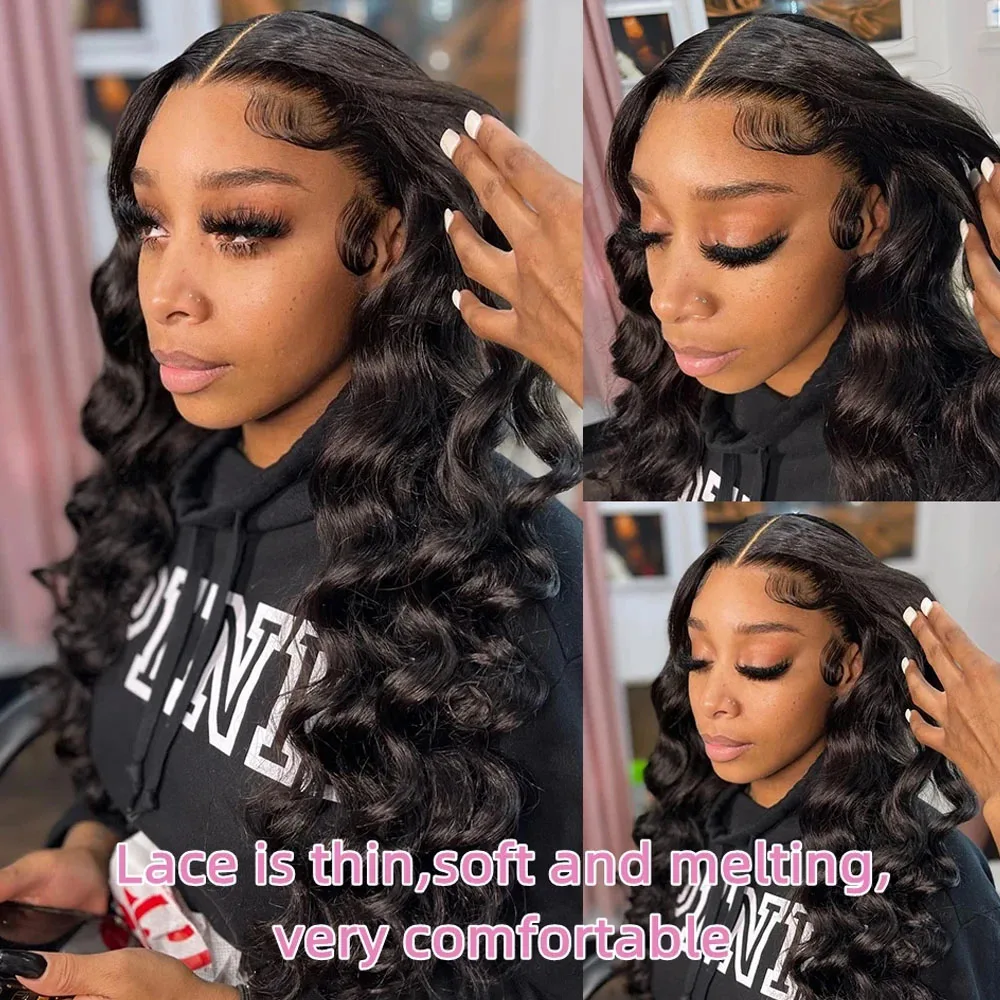 HD 13x6 Loose Nature Wave Lace Front Human Hair Wigs 250% Transparent 30 40 Inch 13x4 Full Deep Water Wave Lace Frontal Wigs - view 2