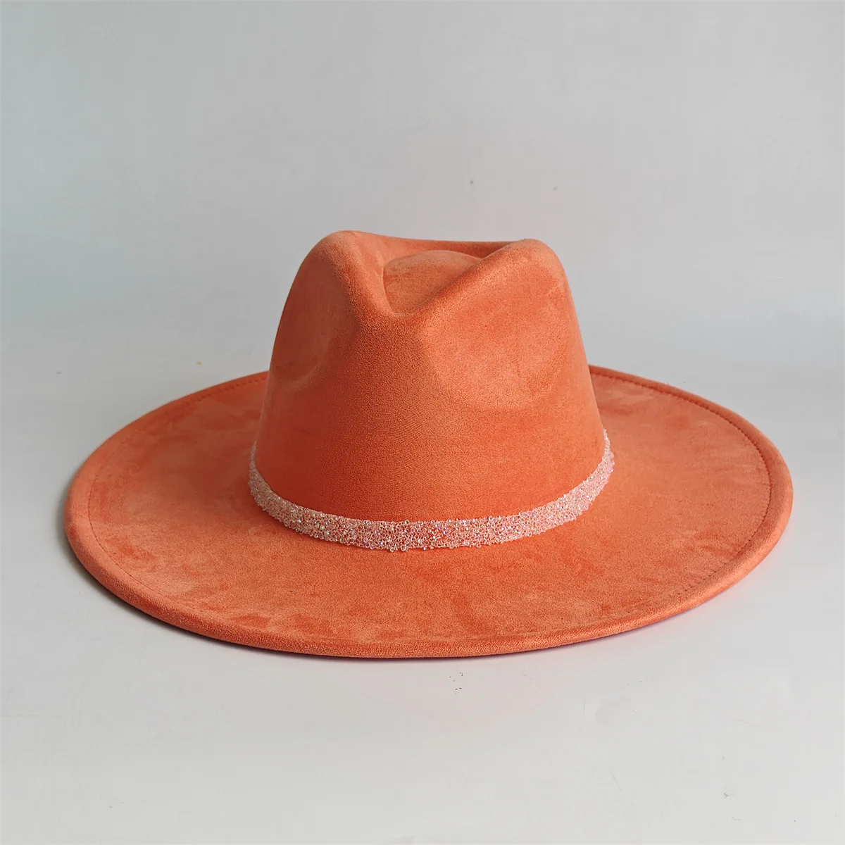 حجر الراين الشتاء الجلد المدبوغ واسعة الحواف قبعة فيدورا للنساء والرجال الكنيسة الجاز قبعة بنما ورأى قبعة قبعة الزفاف بالجملة #1