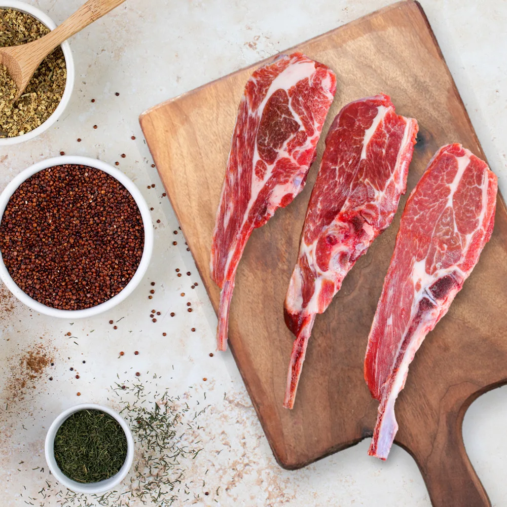The Ram Meat Premium australiano costillas de cordero estante de hombro 400g cordero Mahawk carne de cordero cordero joven para acampar inauguración de la casa barbacoa uso