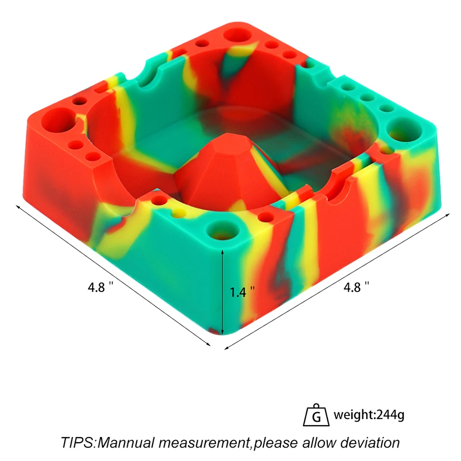 Cendrier hexagonal de qualité alimentaire incassable, pour l'extérieur et l'intérieur