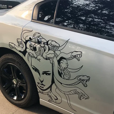 Medusa Design Vinyl Cut Sticker for Car Body,Door,Hood Exterior Accessories Snake PVC Decal Waterproof,Sun protection