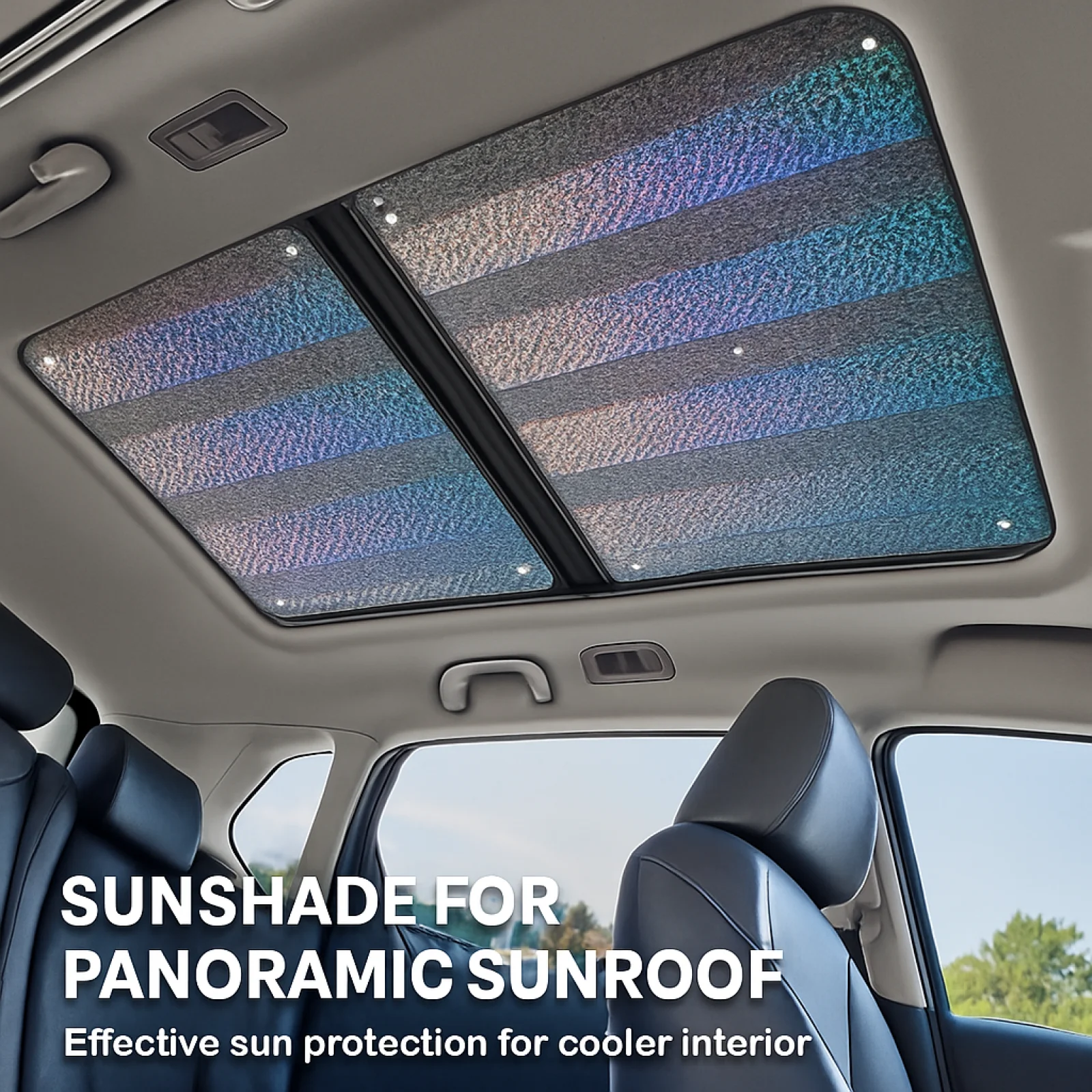 

2 Pieces Foldable Sunroof Sunshade Heat Insulation Cover for BYD Atto 3 Car Accessory UV Protection Auto Sunshade Covers