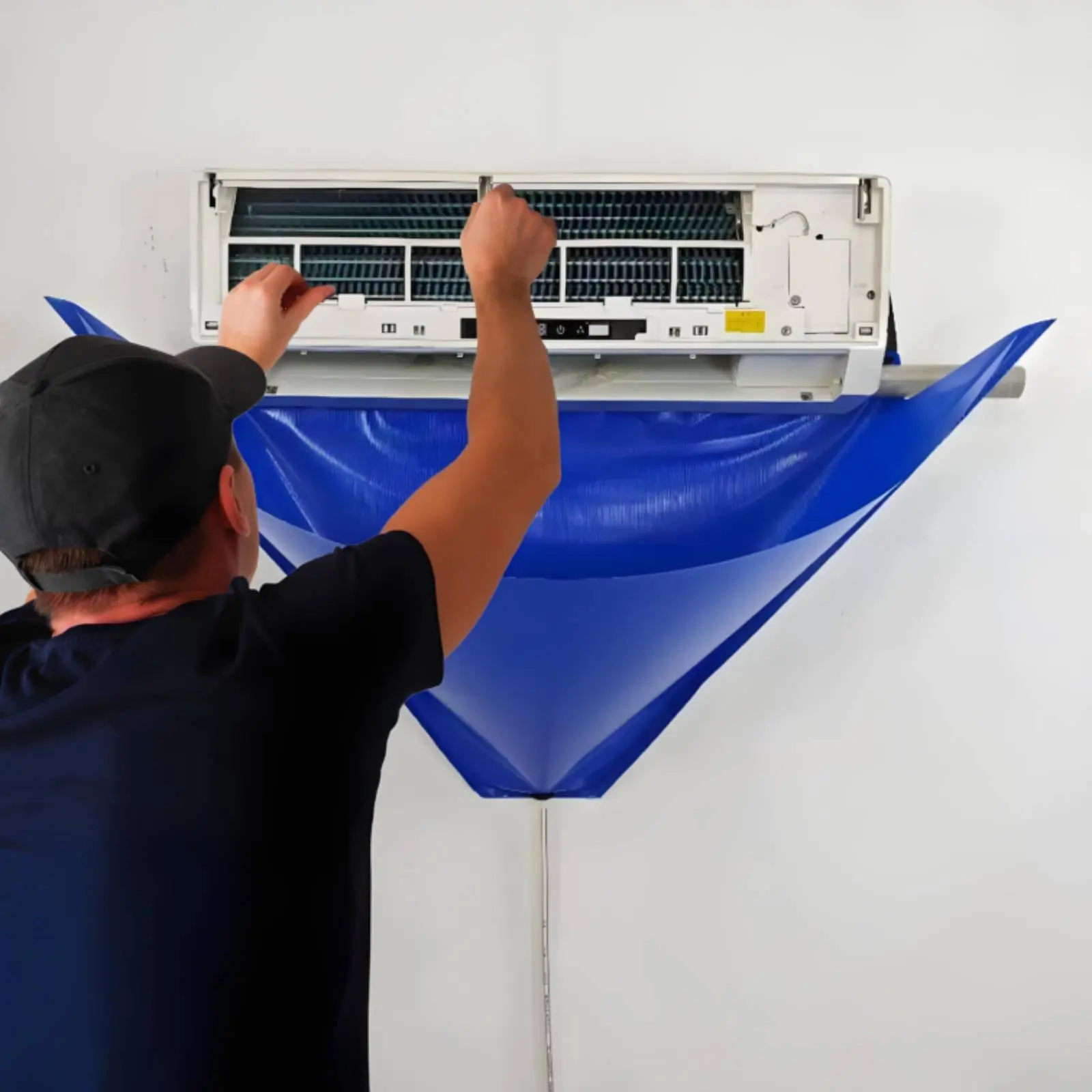 Air Conditioners Cover Cleaning Kit Waterproof Cooling System Cleaning Bag Fast Drainage Cooling System Unit Wash Bag Set DIY