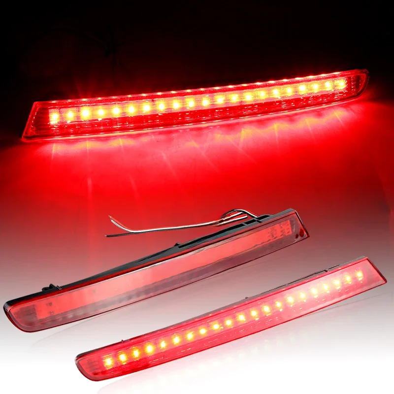2 sztuki do Ford Explorer 2011 2012 2013 2014 2015 Tylne światło hamowania Tylne światło przeciwmgielne 12V Czerwona dioda LED Samochodowe tylne światło odblaskowe zderzaka — zdjęcie 2