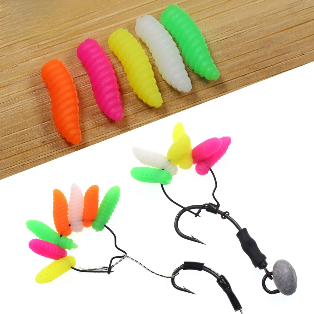 Bimoo-Leurre flottant pour la pêche à la carpe, appât Élen forme d'asticots, méthode d'alimentation, 5 couleurs, 100 pièces/boîte