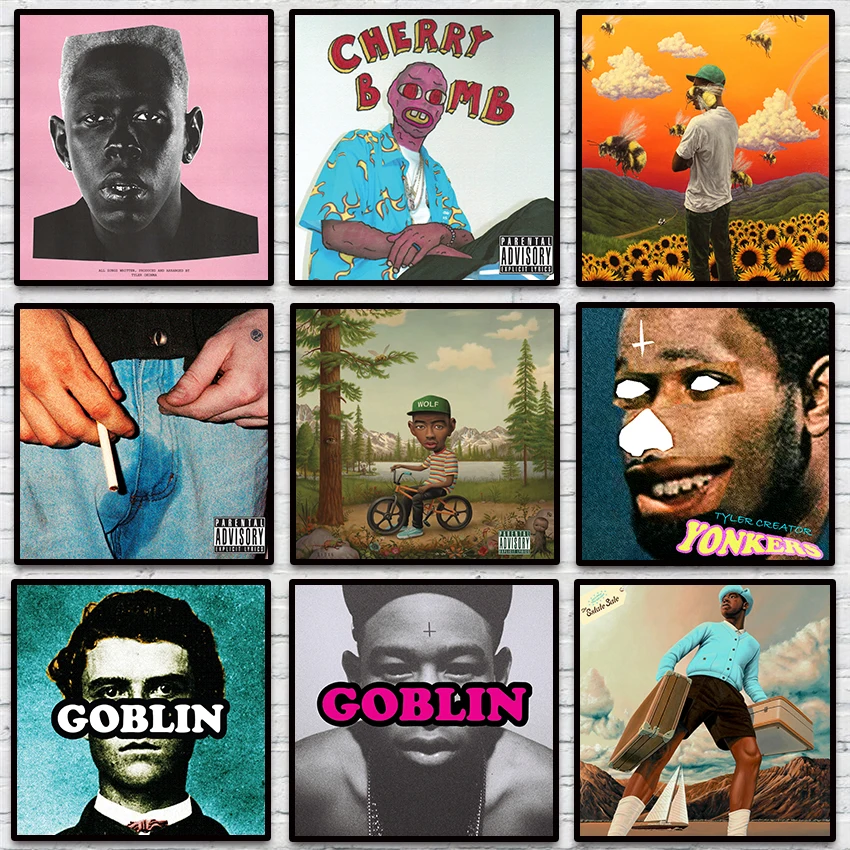 Tyler The Creator Music Posters Album Cover Flower Boy IGOR Cherry Bomb Hip Hop Singer Home Decoration Bar Cafe Canvas Painting