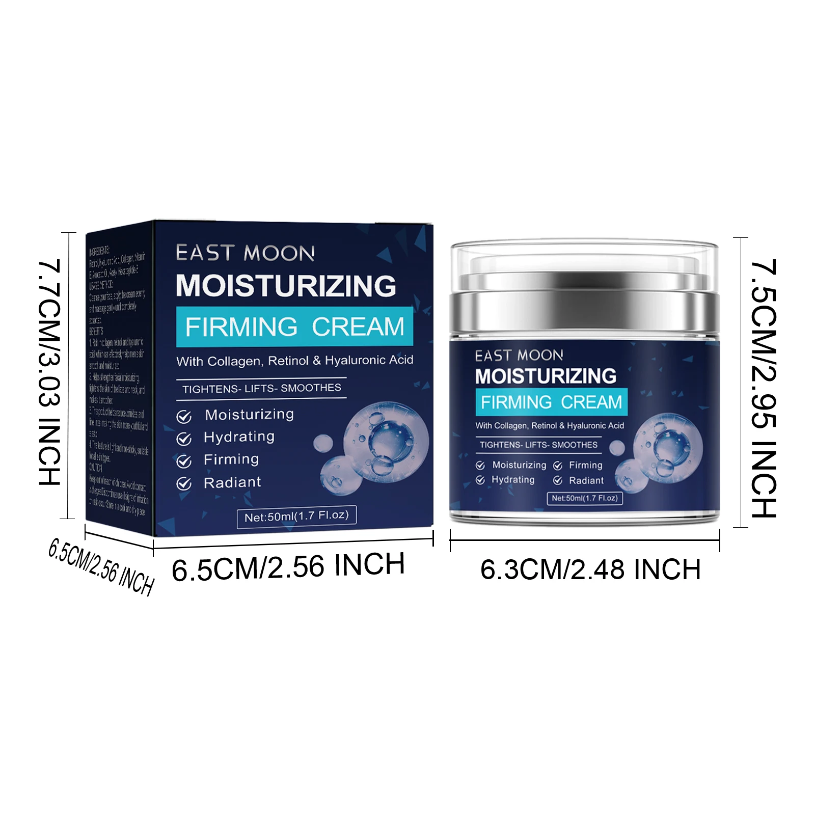 كريم ريتينول للوجه 50 مل للرجال من إيست مون يقلل من التجاعيد وترطيبها وتفتيح شد البشرة ومضاد للتجاعيد كريم وجه