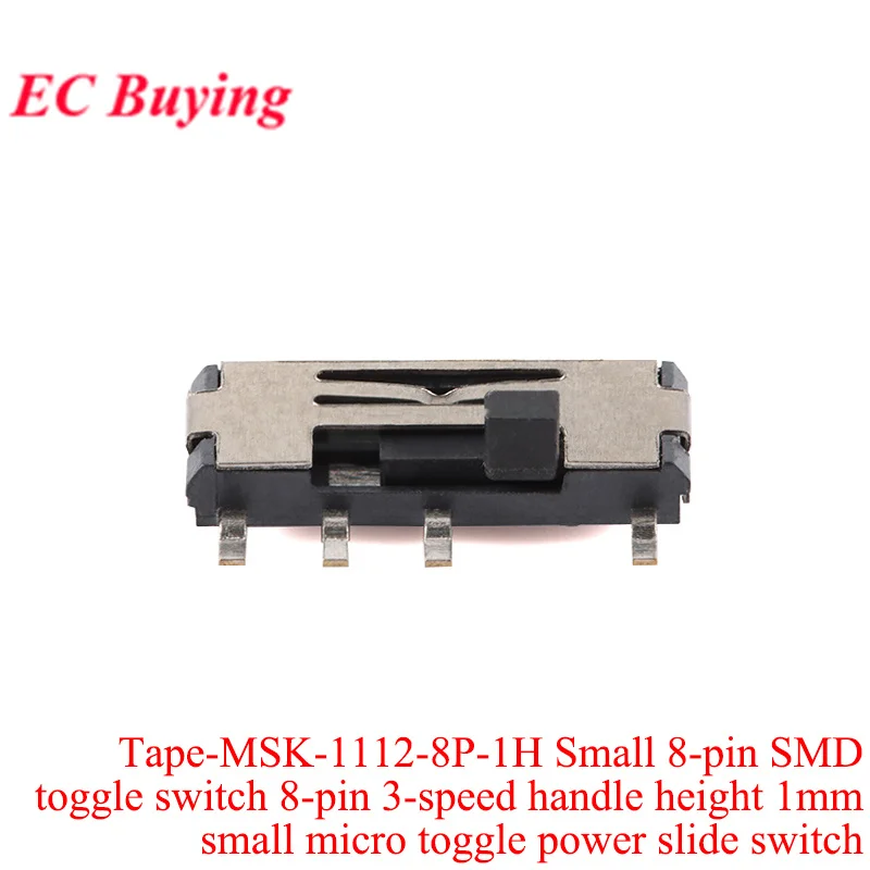 5–100 Stück Mikro-Power-Kippschalter, DIP-Ein/Aus, 1P2T, SPDT, SMD-Kippschiebeschalter, ein- und zweireihig, direkt eingesetzt, horizontal – Detail 9