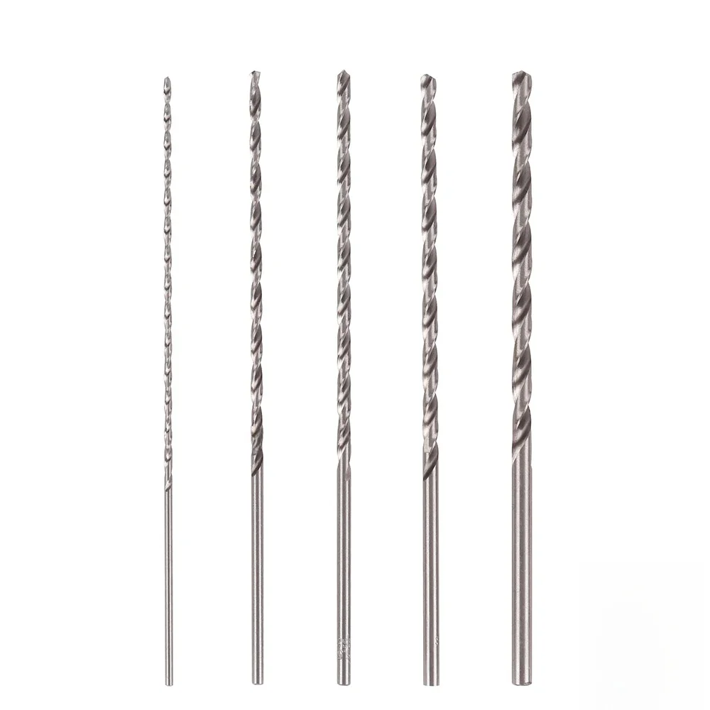 5 piÚces forets hélicoïdaux scie cloche coupe outils de travail du bois Extra Long HSS tige droite foret ensemble outil électrique forets