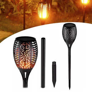 Luminária Para Jardim Luz Solar Efeito Tocha / Chama / Fogo Espeto Prova D'água 6 principais vendas espeto luz solar - №2
