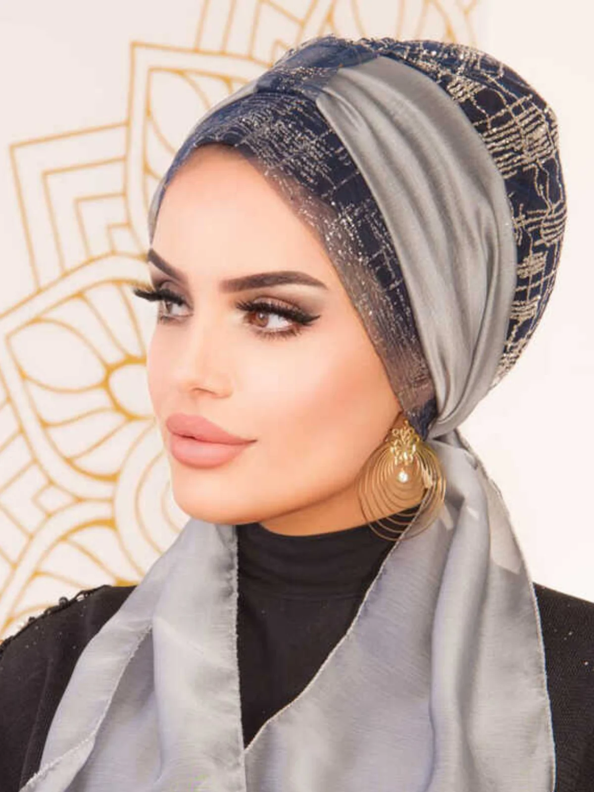 Evening Dress Bonnet with Scarf, Turban Scarf Hijab Clothing Muslim Fashion Casual Shawl Modern and Stylish Women