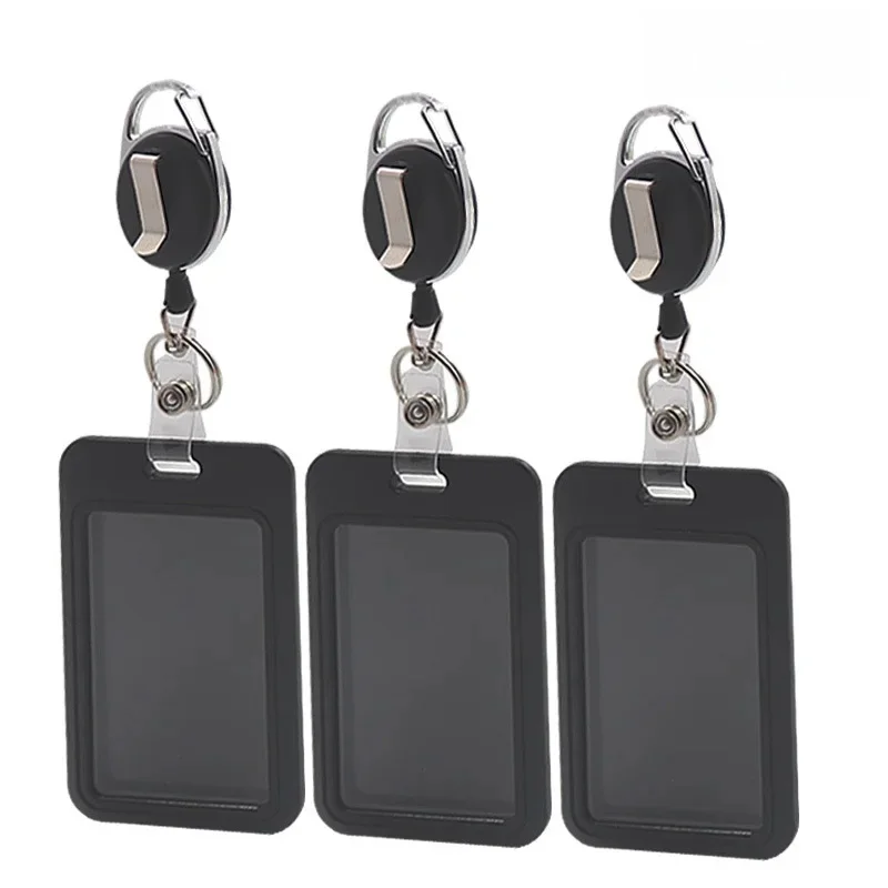 3 sztuki/1 sztuka - wysokiej klasy wysuwane czarne etui na karty pracy, etui na karty posiłków studenckich (3PCS) — Zdjęcie 2 z 2