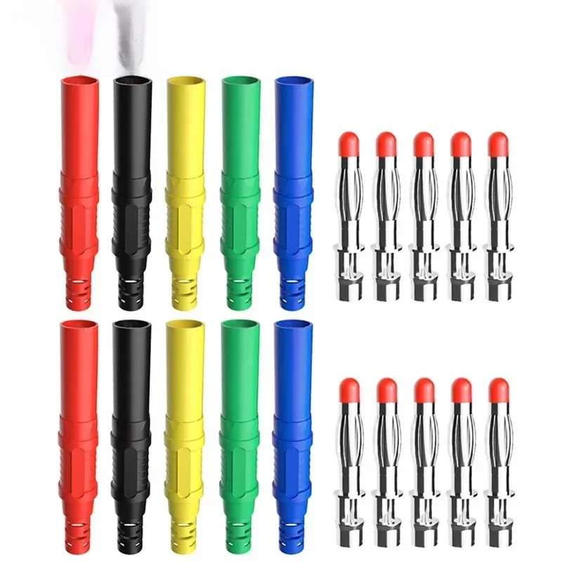 Cleqee P3013 32A Bezpieczna wtyczka bananowa 4 mm z osłoną Typ lutowania Montaż DIY do multimetrów Złącza przewodów pomiarowych 1000 V — zdjęcie 2