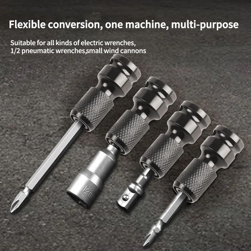 1/2" to 1/4" Hex Ratchet Socket Adapter, Quick Release Impact Wrench Tool Set for Automotive & DIY Use image 2