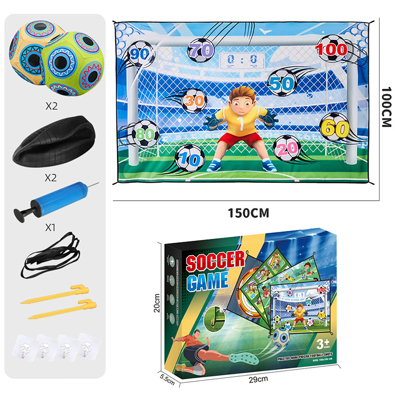 Kids Soccer Game Set Indoor Outdoor Sports Football Blanket Parent-child Soccer Game Soccer Multiplayer Competition Boy Toy Gift