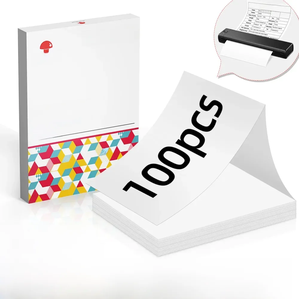Papier thermique pliable Phomemo A4, 100 feuilles, papier d'impression continu adapté à l'imprimante Phomemo M08F A4, stockage de longue durée