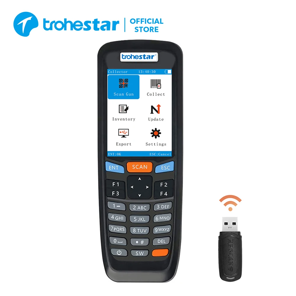 trohestar wireless barcode scanner handheld inventory scanners usb data collector 1d 2d qr pda leitor de codigo de barras apto para windows 01