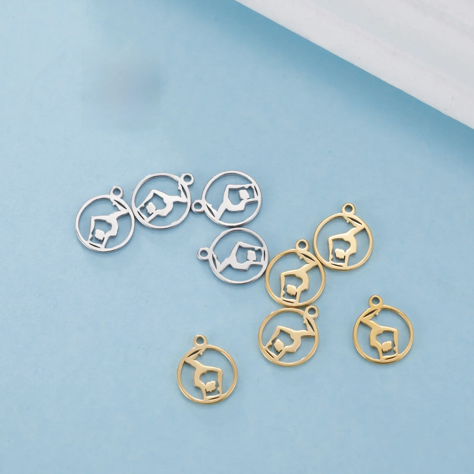 EUEAVAN 5 sztuk DIY Charms gimnastyczka Sporter gimnastyka Charms na naszyjnik bransoletka tworzenia biżuterii wisiorek hurtownia — zdjęcie 2