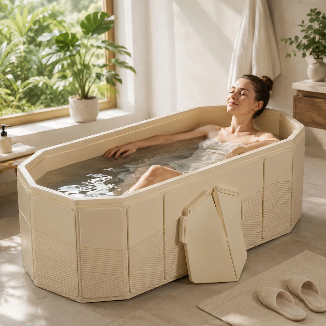 1 Stück Tragbare Faltbare Badewanne für Erwachsene, Große Einweichbadewanne, Platzsparende Heim-Spa-Wanne für das Badezimmer