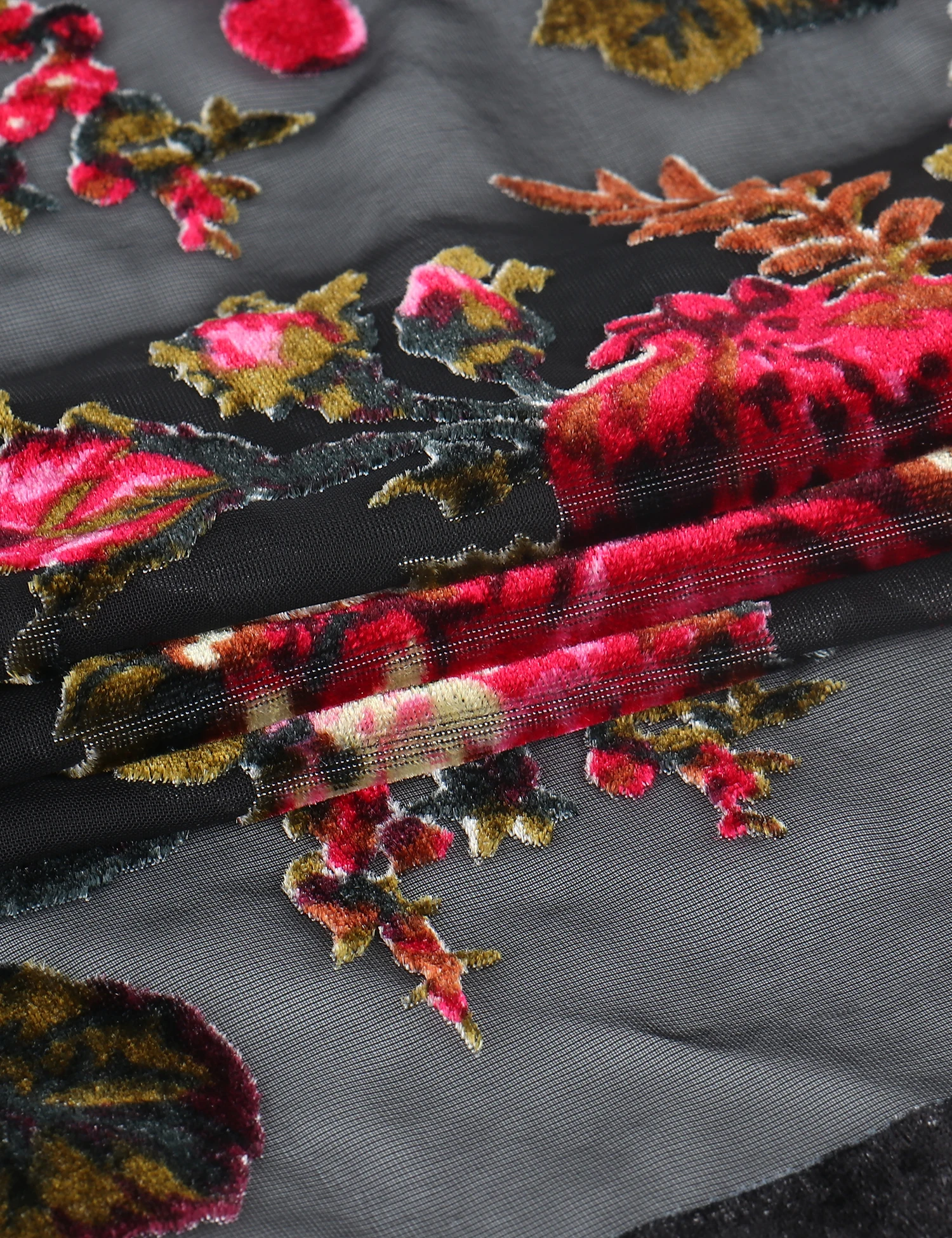 WeHello ผู้หญิง Burnout กํามะหยี่กิโมโนสีดํายาวเสื้อสเวตเตอร์ถักวันหยุดสบายๆเสื้อสเวตเตอร์ถัก Shawl Oversize Tops