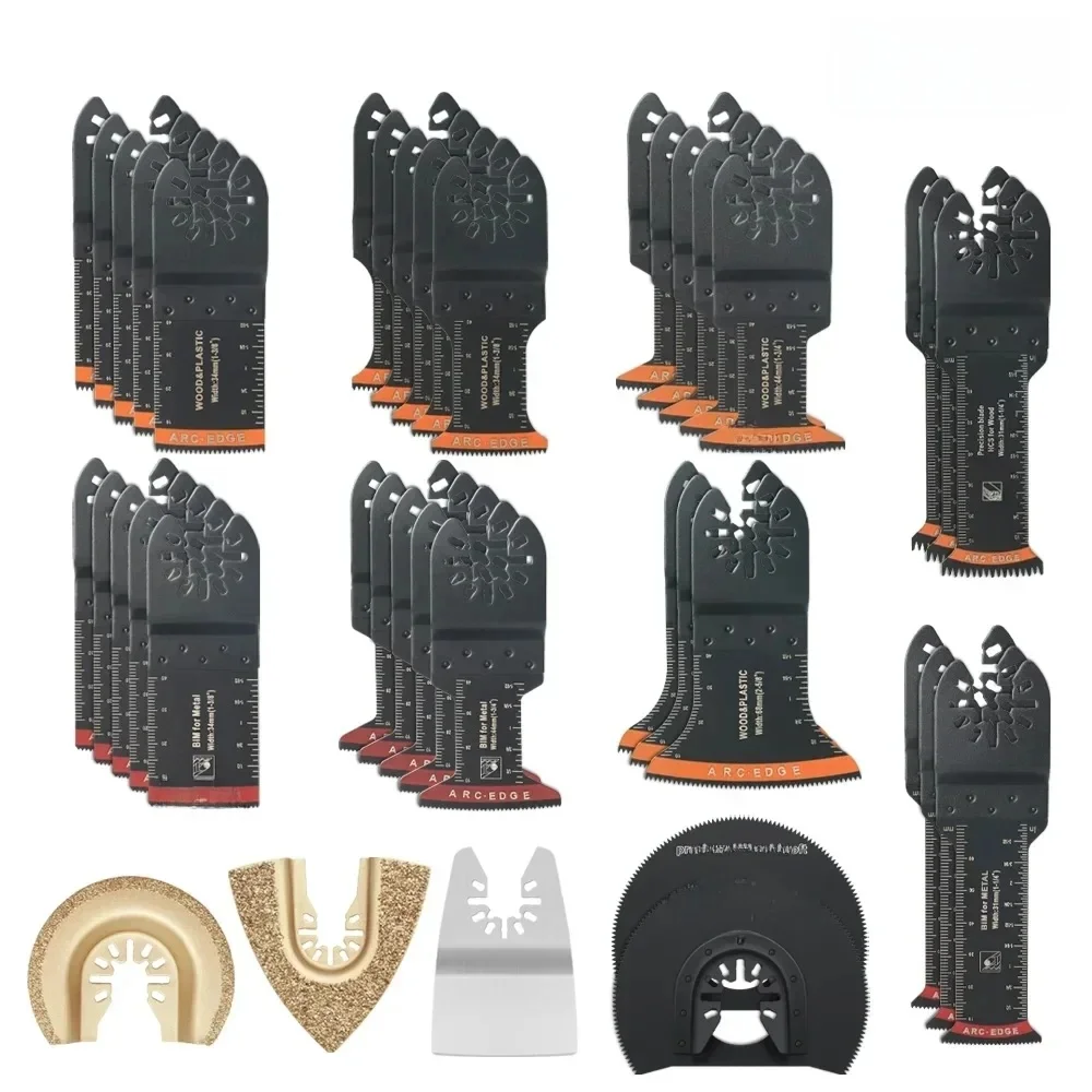 Kit de Lame de Scie Oscillante en Carbure à Dents Japonaises, Bordure de Périphérique, Outil Multiphérique Osccorporelle, pour Bois, PVC, Fer, 39-10 Pièces