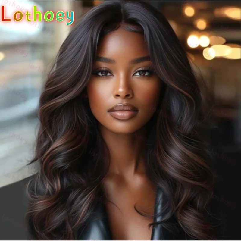 Parrucca anteriore in pizzo a onda del corpo per donne nere Parrucca cosplay a strati ondulati con capelli da bambino