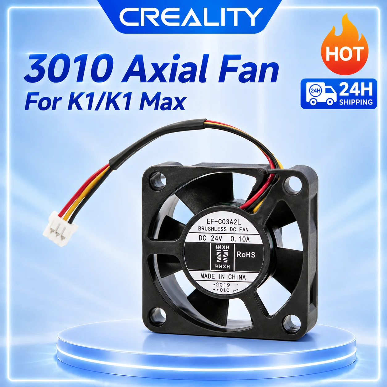 

Creality K1C/K1 Max 3D Printer Fan 3010 Axial DC 24V Ball Bearing Replacement Accessory