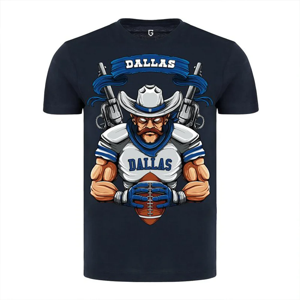 Dallas Football Men's T-Shirt Fashion Football Graphic Tees Cotton Male Vintage Gaphic Casual Tshirt O-Neck Short Sleeve Top