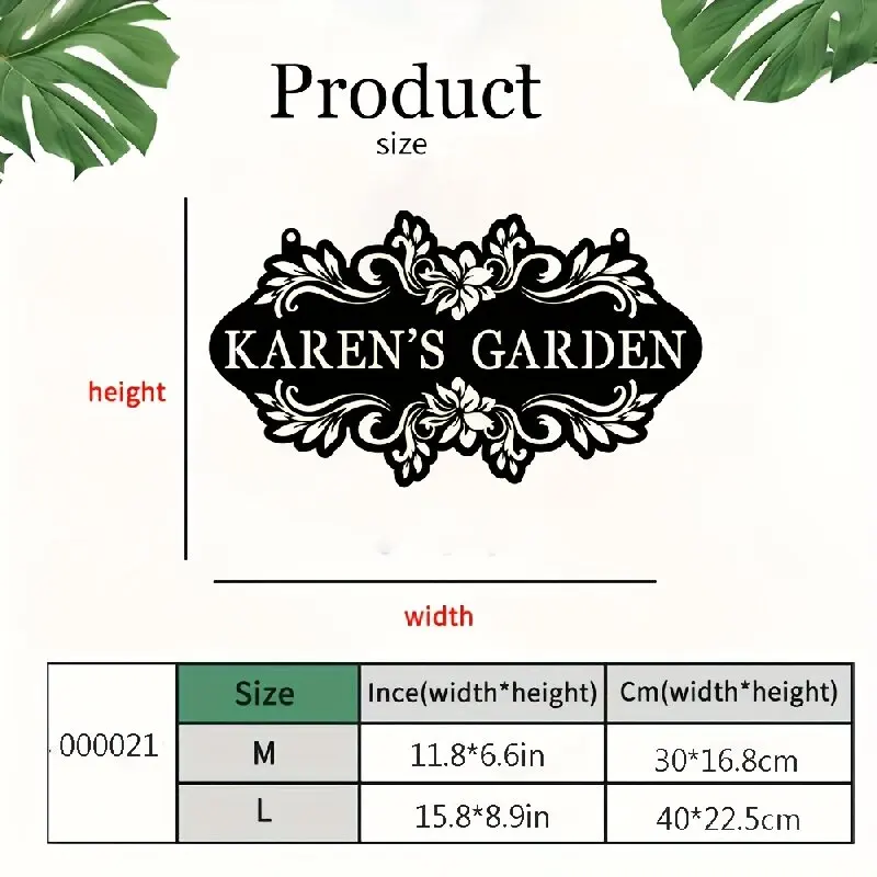 Custom Metal Art Sign with Name/Text/Date, Outdoor/Indoor Garden Marker Suitable for Housewarming/Easter/Birthday/Party Presents - view 2