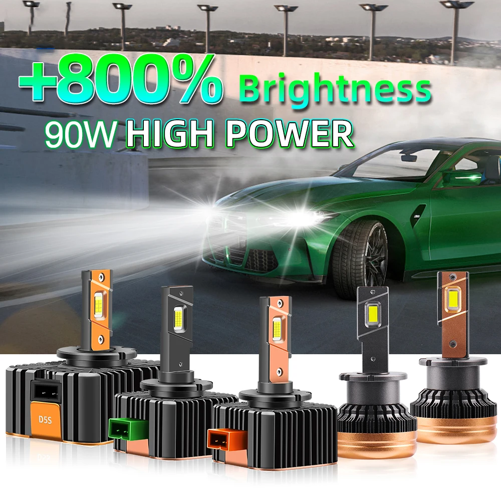

D1S D2S 90W HID Xenon Lamps 30000LM D3S D4S D5S HID Xenon Headlight Bulbs 6000K White LED Car Headlamps 12V 24V Auto Lights