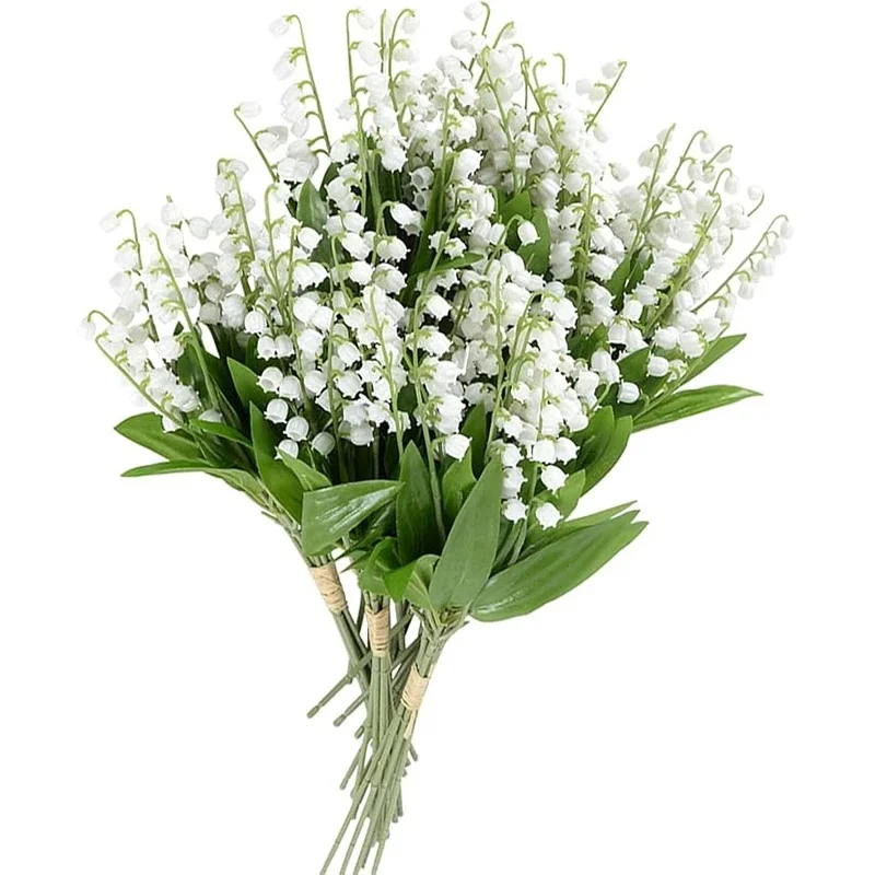 5/10/20 pièces 36cm fleur de cloche en plastique artificiel fleur de vallée de lys pour mariage maison Table pièce maîtresse accessoires de décoration