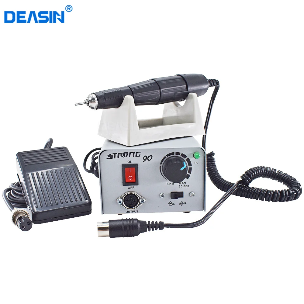 Strong 90 65W 35000RPM Lab Electric Micromotor Stainless Steel Pedicure Nail Polishing Manicure Machine