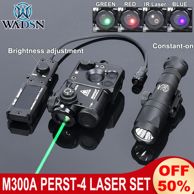 

WADSN PERST-4 Zentic IR Pointer M300A Wadsn Flashlight Constant-on Button Set Metal Perst4 Tactical Red Green Blue Dot Laser