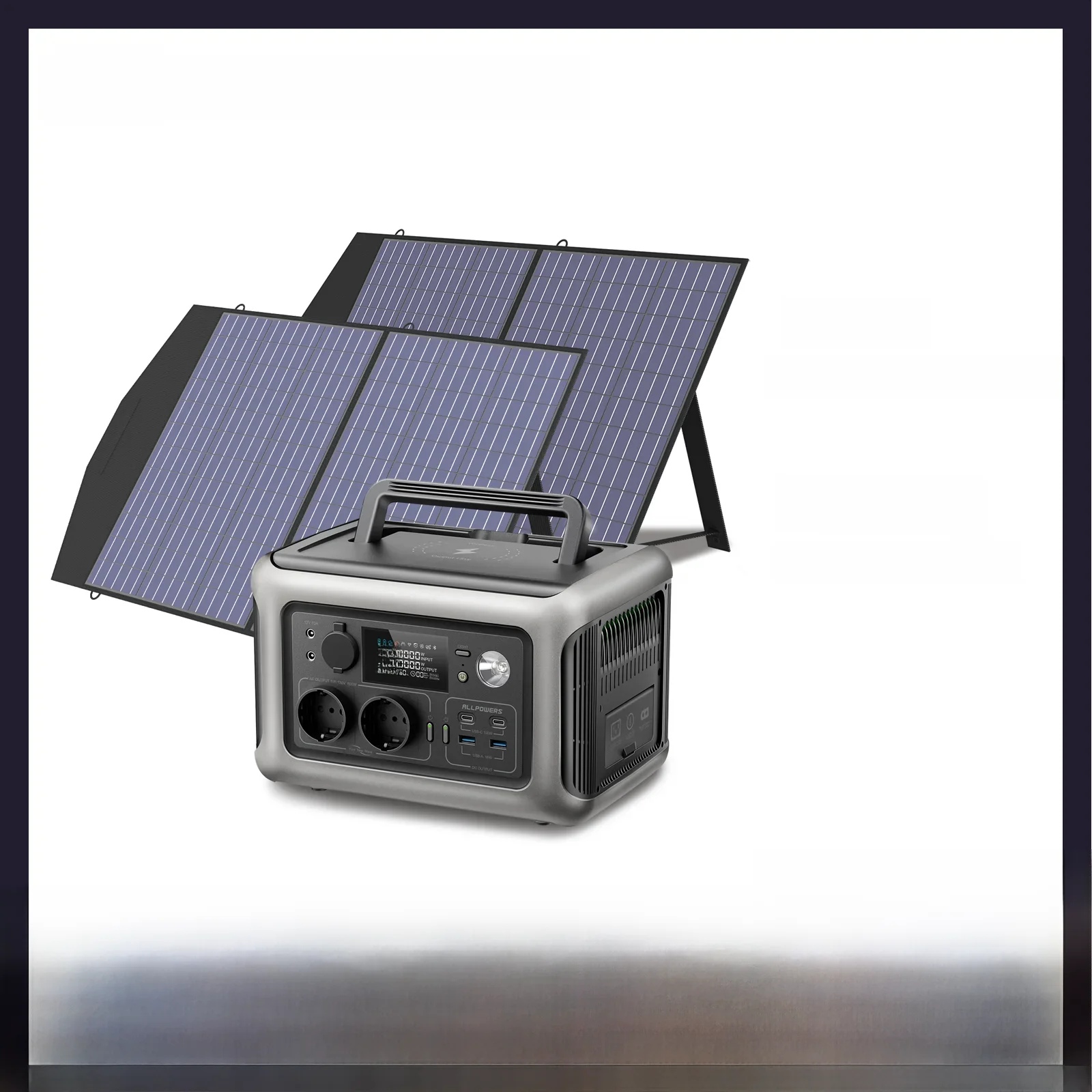 ALLPOWERS Solarpanel 100W 140W 200W Solar Energy Charger with LiFePo4 Battery 299Wh 600W Portable Power Station for Camping RV