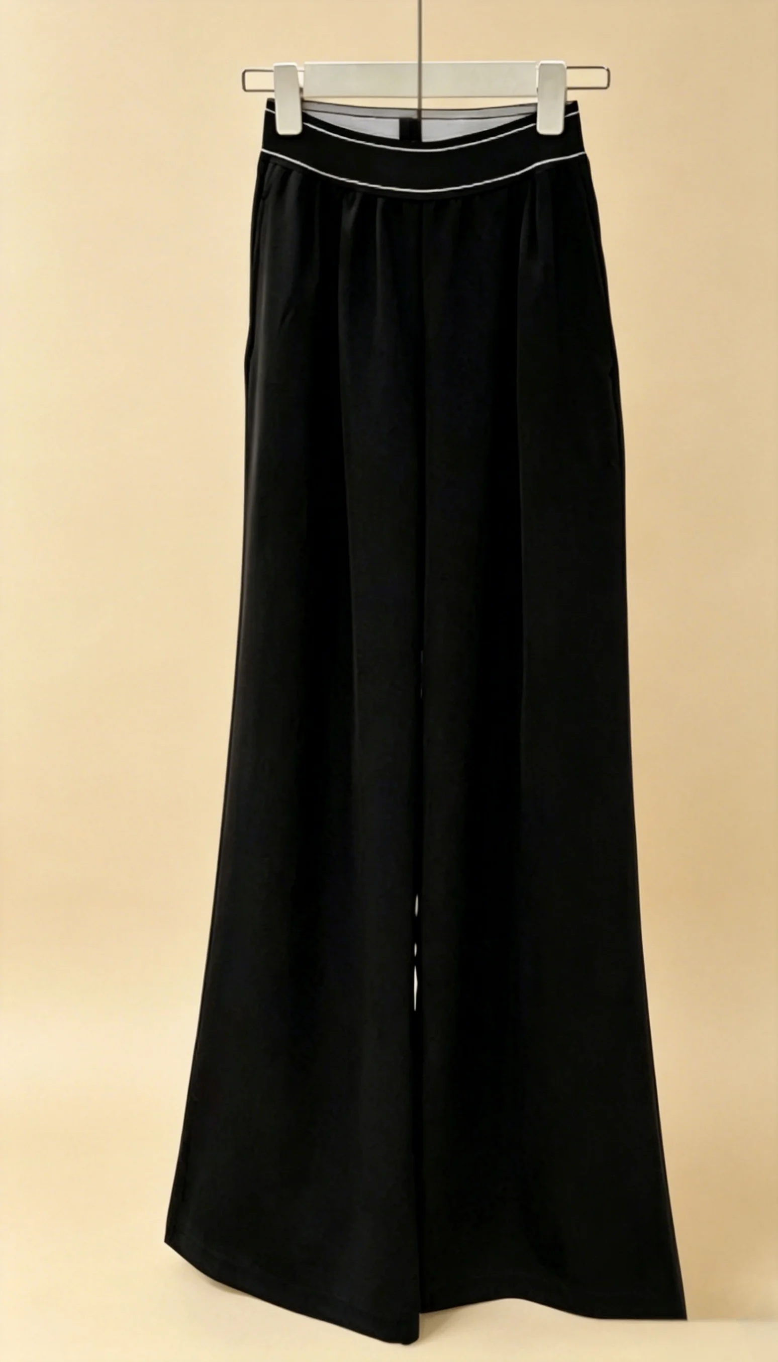 

2026 New Style Womens Spliced Waist Casual Straight Pants Size M L Versatile Comfortable and Soft Code 041